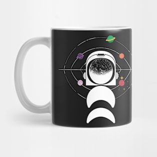 Moon Face Astronaut And Planets Mug